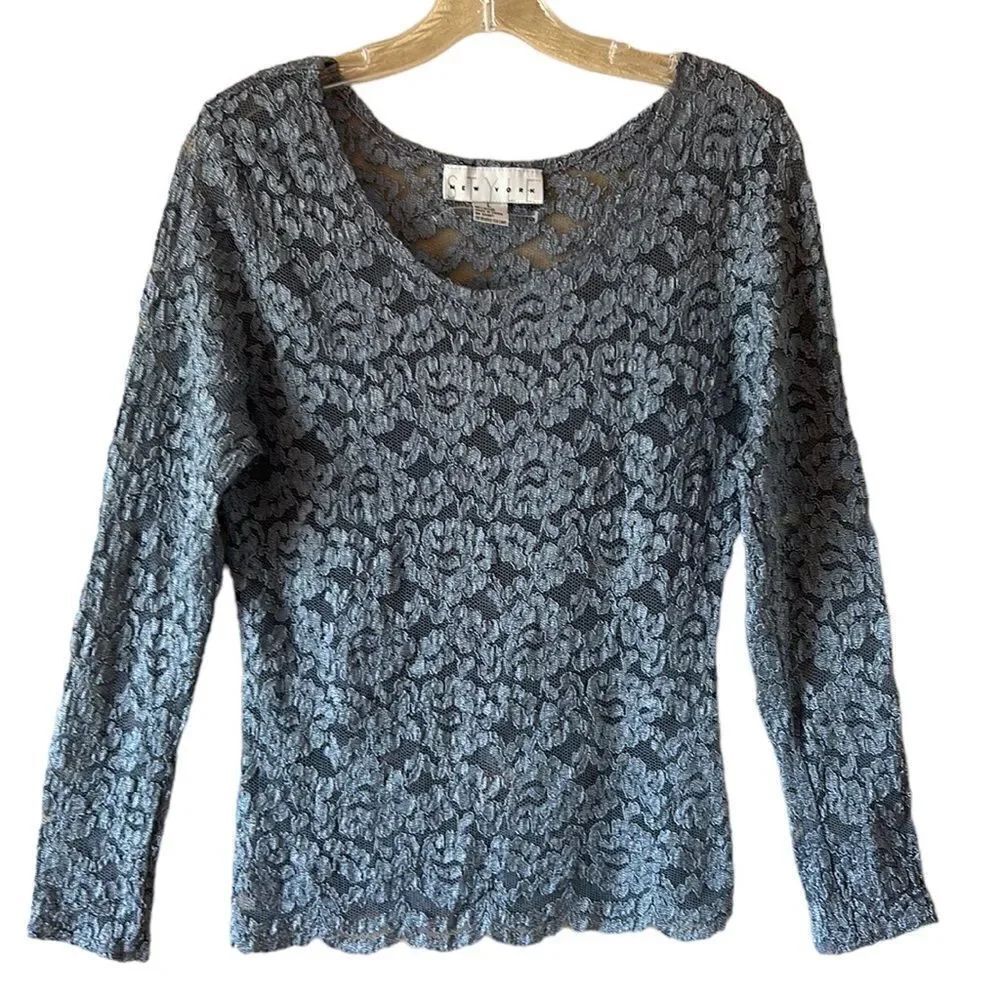 NEW Style New York Blue Lace Shirt
